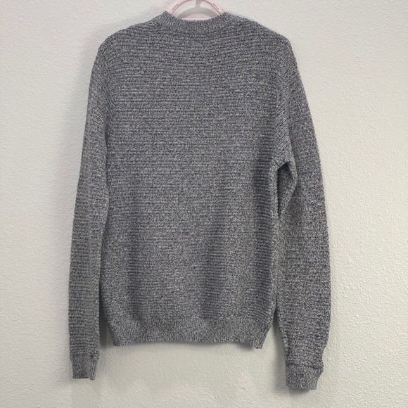 H&M Mens 100% cotton Sweater Textured Gray Crew Neck Long Sleeve Size S - Picture 2 of 7